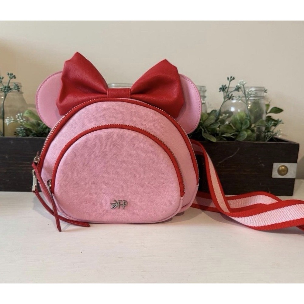 Freshly Picked NEW Disney Minnie Mouse Pink Red Bow Crossbody Bag Ears